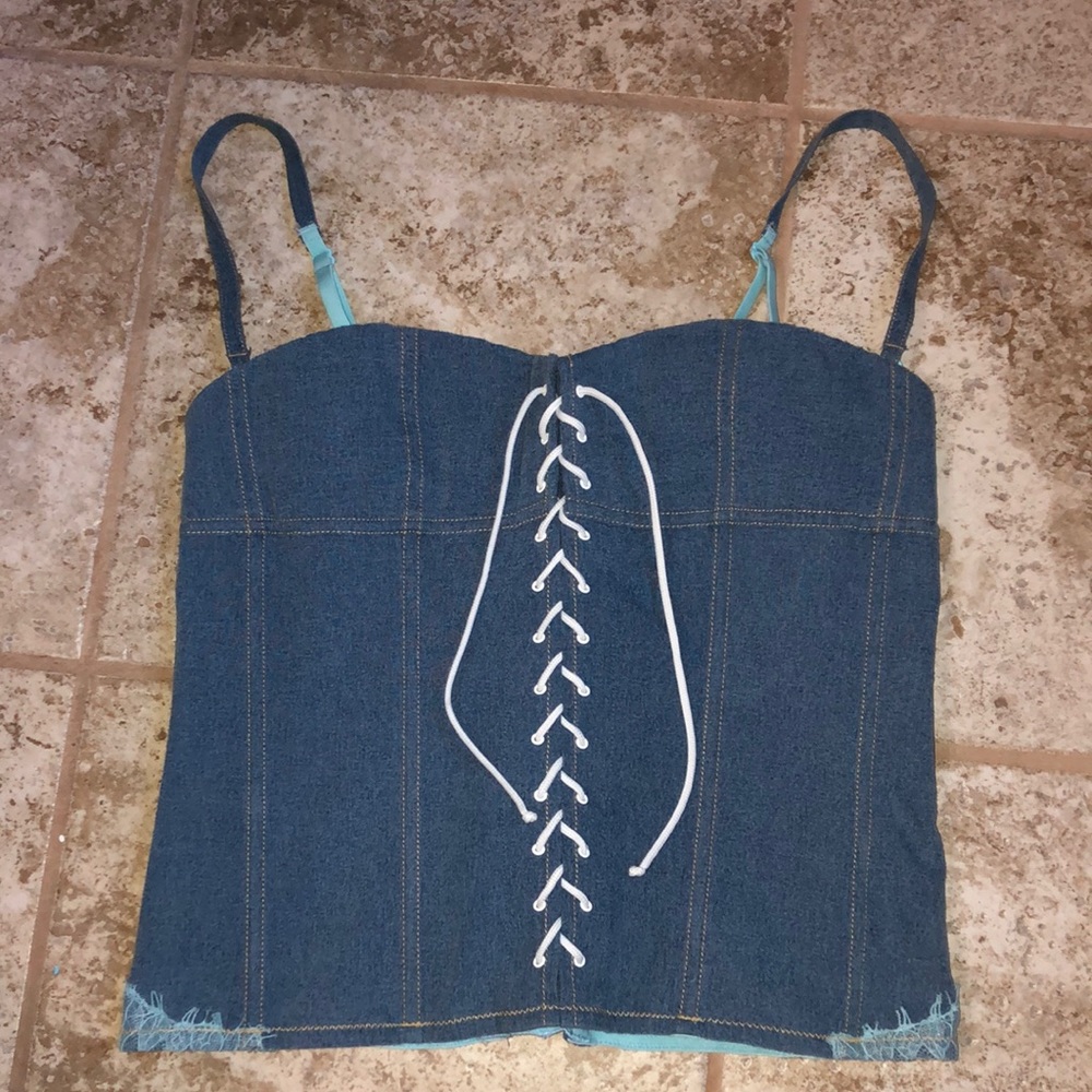 RARE VS Jean Lace Up Bustier